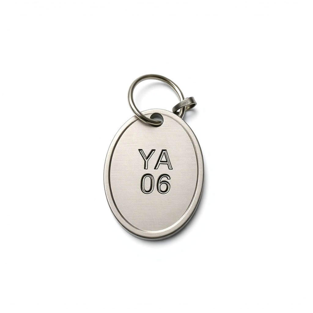 YA-06 Oval Metal Keychain