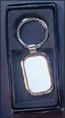 [SE102395] YA-01 Big Round Rectangle Metal Keychain