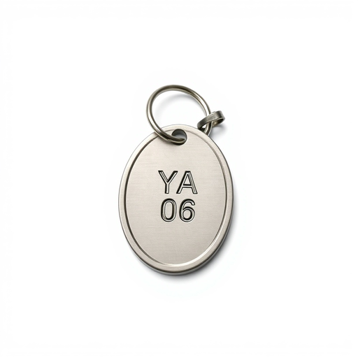 [SE102398] YA-06 Oval Metal Keychain